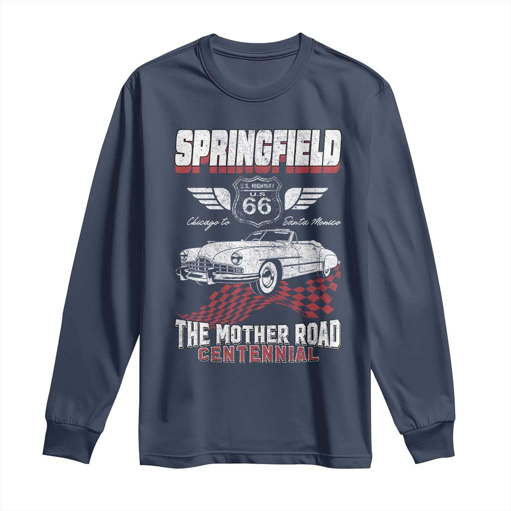 Springfield Missouri US Highway 66 Centennial Keepsake Long Sleeve Shirt Vintage 1950 Classic American Car Convertible