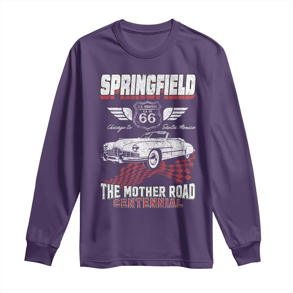Springfield Missouri US Highway 66 Centennial Keepsake Long Sleeve Shirt Vintage 1950 Classic American Car Convertible
