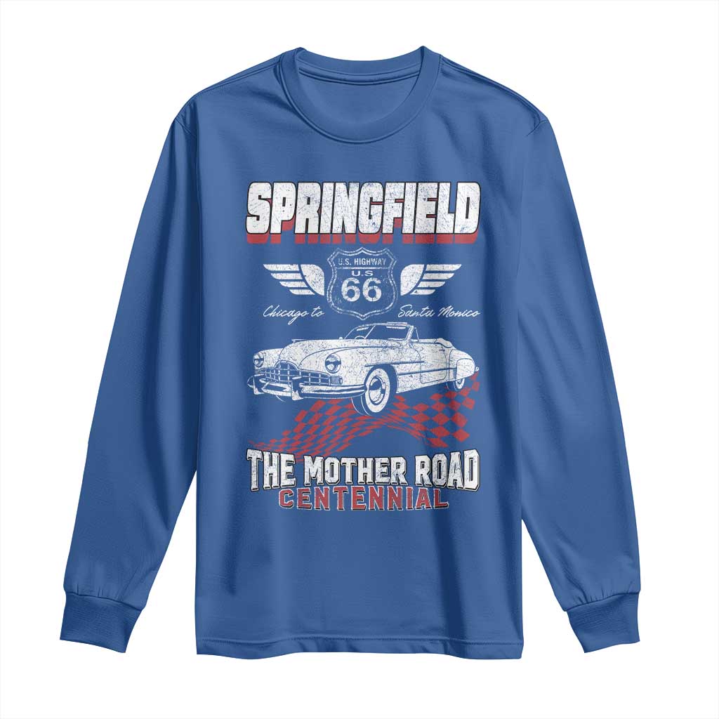 Springfield Missouri US Highway 66 Centennial Keepsake Long Sleeve Shirt Vintage 1950 Classic American Car Convertible