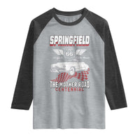 Springfield Missouri US Highway 66 Centennial Keepsake Raglan Shirt Vintage 1950 Classic American Car Convertible