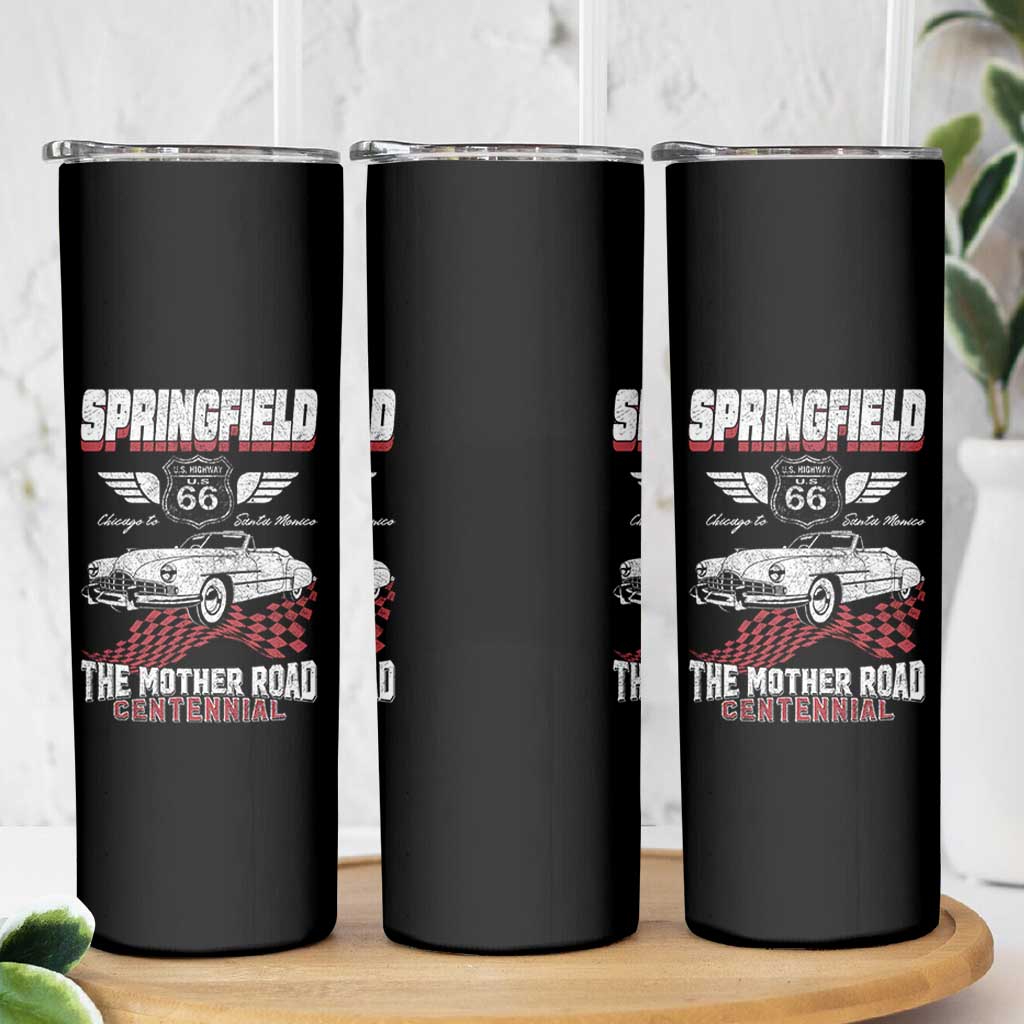 Springfield Missouri US Highway 66 Centennial Keepsake Skinny Tumbler Vintage 1950 Classic American Car Convertible