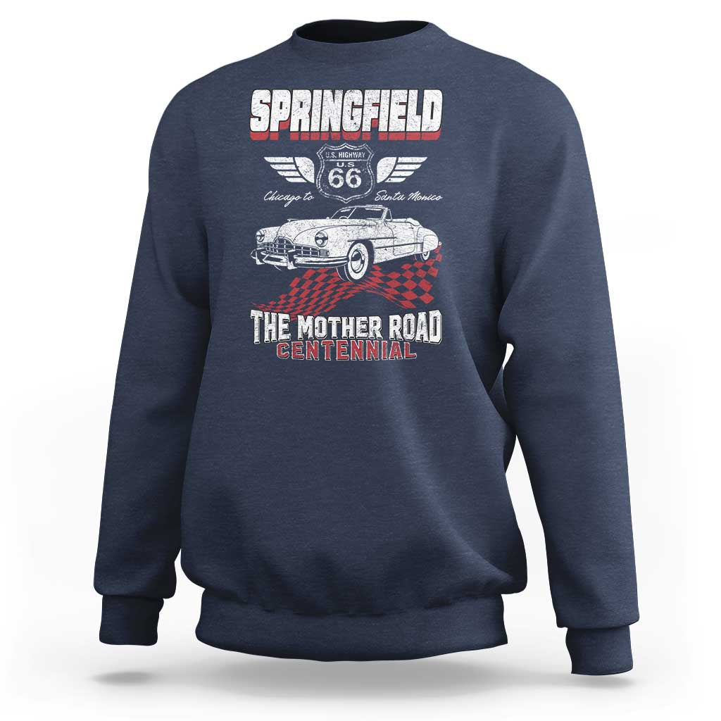 Springfield Missouri US Highway 66 Centennial Keepsake Sweatshirt Vintage 1950 Classic American Car Convertible