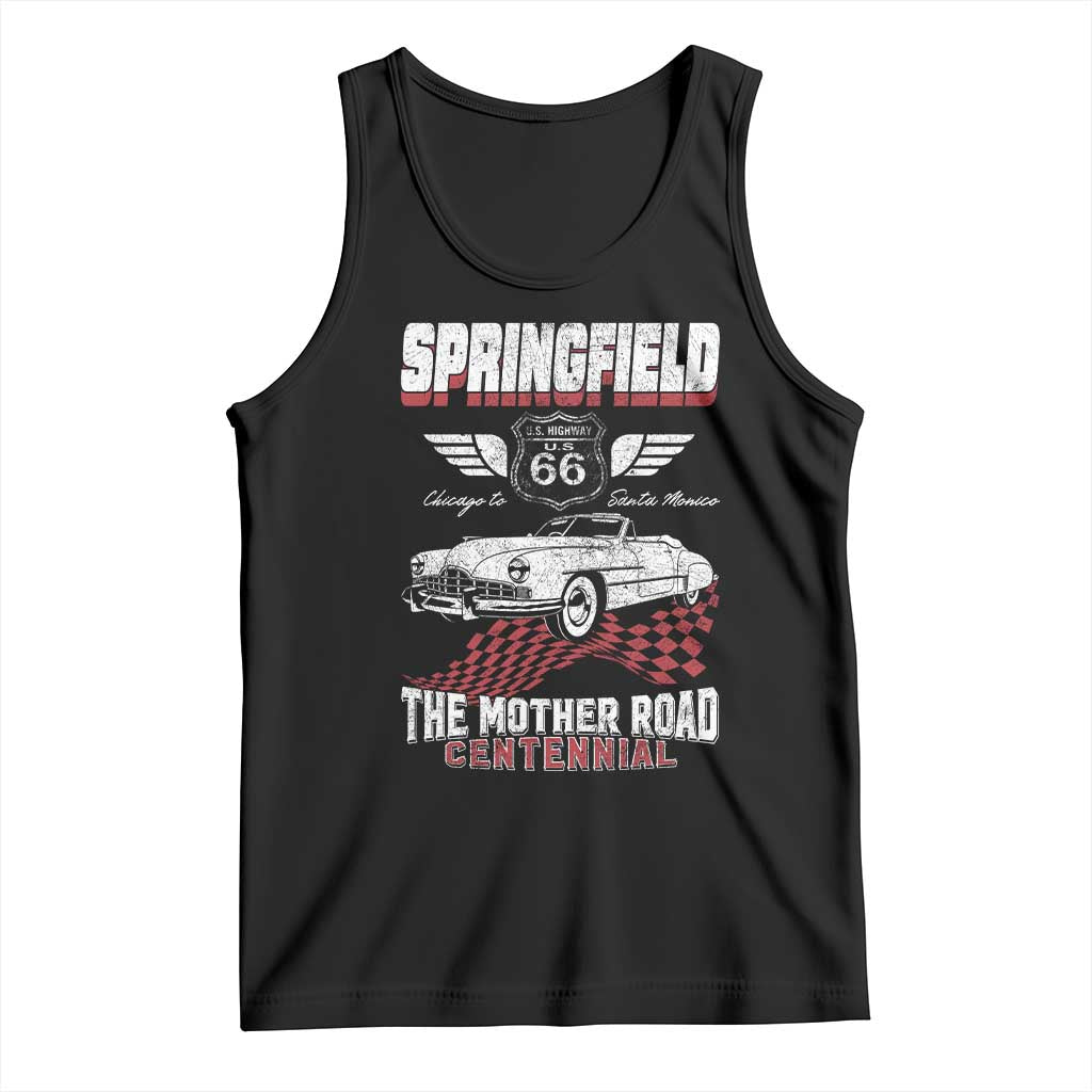 Springfield Missouri US Highway 66 Centennial Keepsake Tank Top Vintage 1950 Classic American Car Convertible