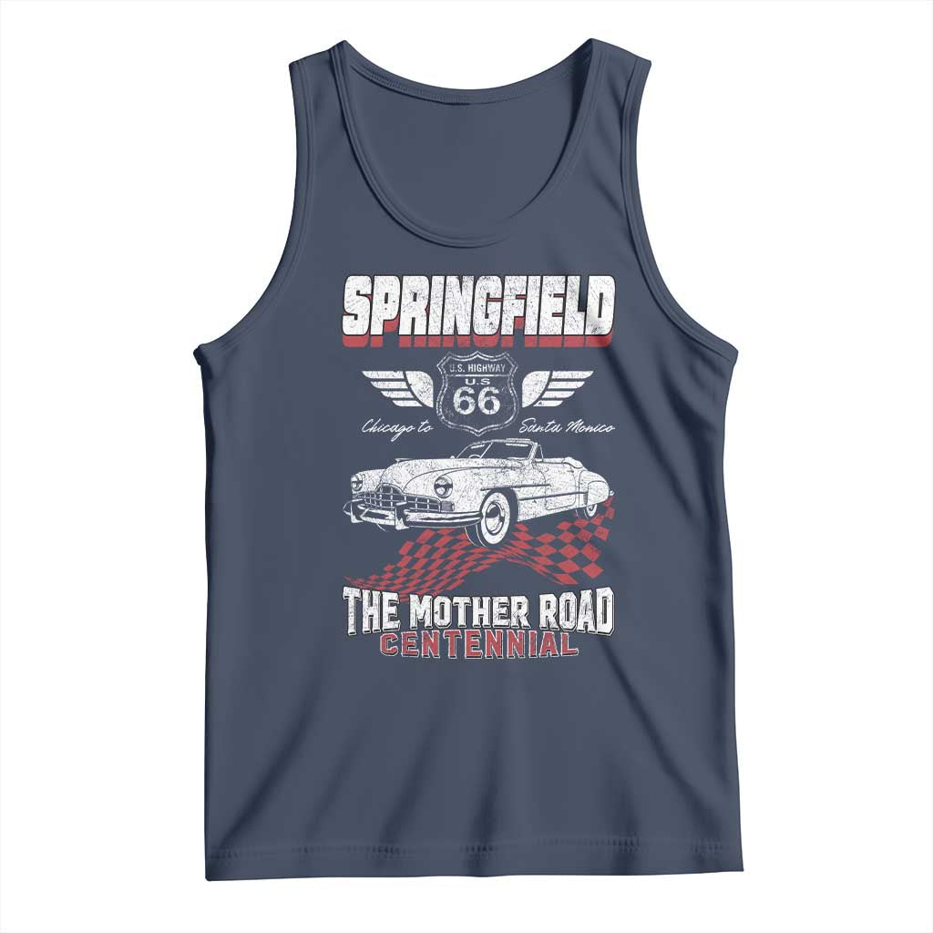 Springfield Missouri US Highway 66 Centennial Keepsake Tank Top Vintage 1950 Classic American Car Convertible