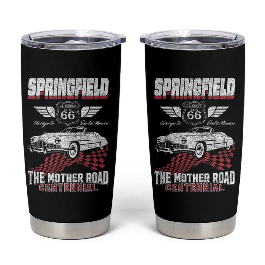 Springfield Missouri US Highway 66 Centennial Keepsake Tumbler Cup Vintage 1950 Classic American Car Convertible