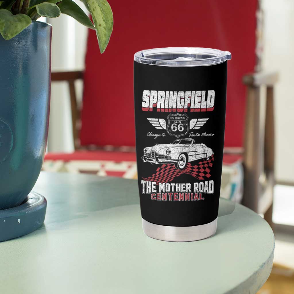 Springfield Missouri US Highway 66 Centennial Keepsake Tumbler Cup Vintage 1950 Classic American Car Convertible