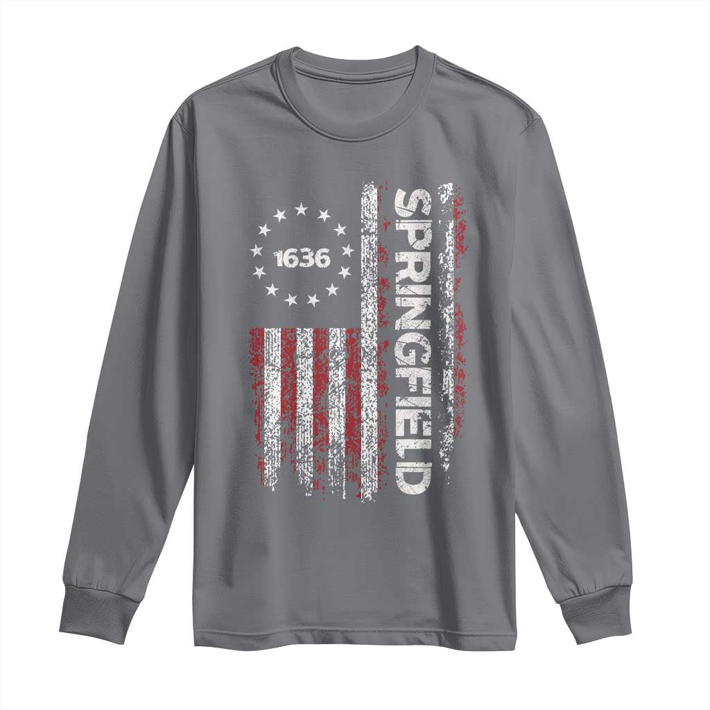 Springfield Massachusetts American Flag Established 1636 Long Sleeve Shirt