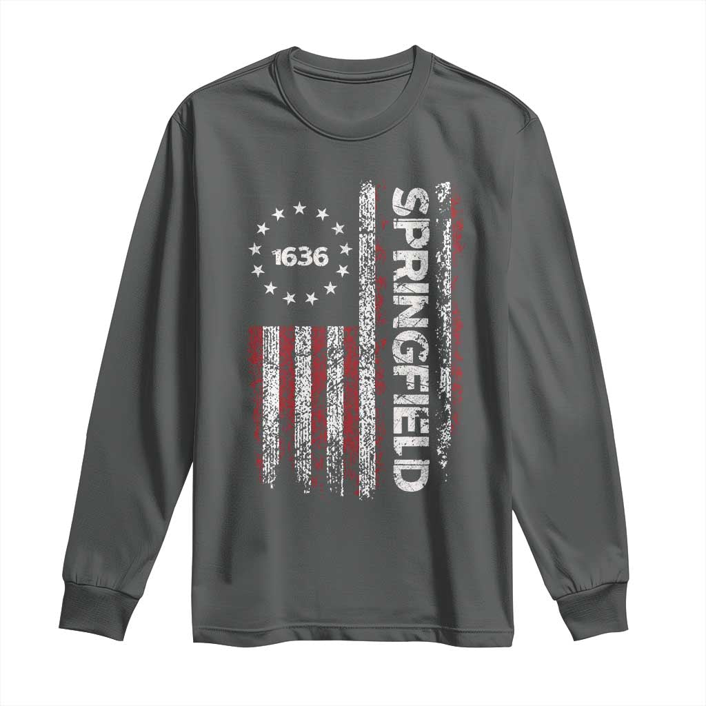 Springfield Massachusetts American Flag Established 1636 Long Sleeve Shirt