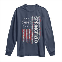 Springfield Massachusetts American Flag Established 1636 Long Sleeve Shirt