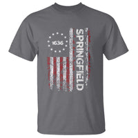 Springfield Massachusetts American Flag Established 1636 T Shirt
