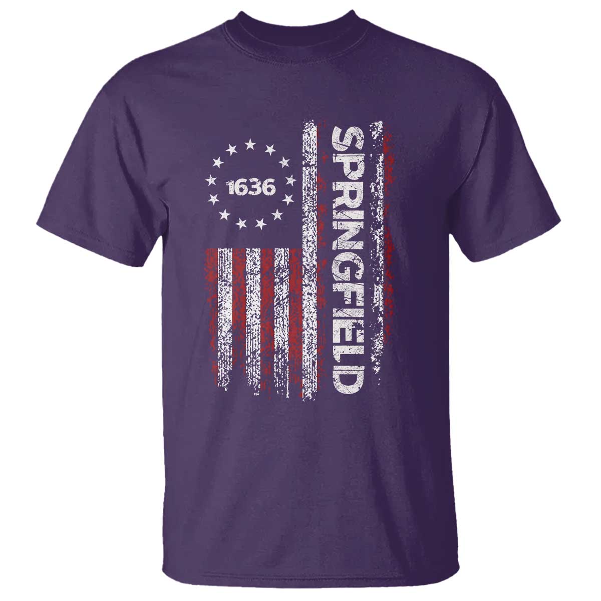 Springfield Massachusetts American Flag Established 1636 T Shirt