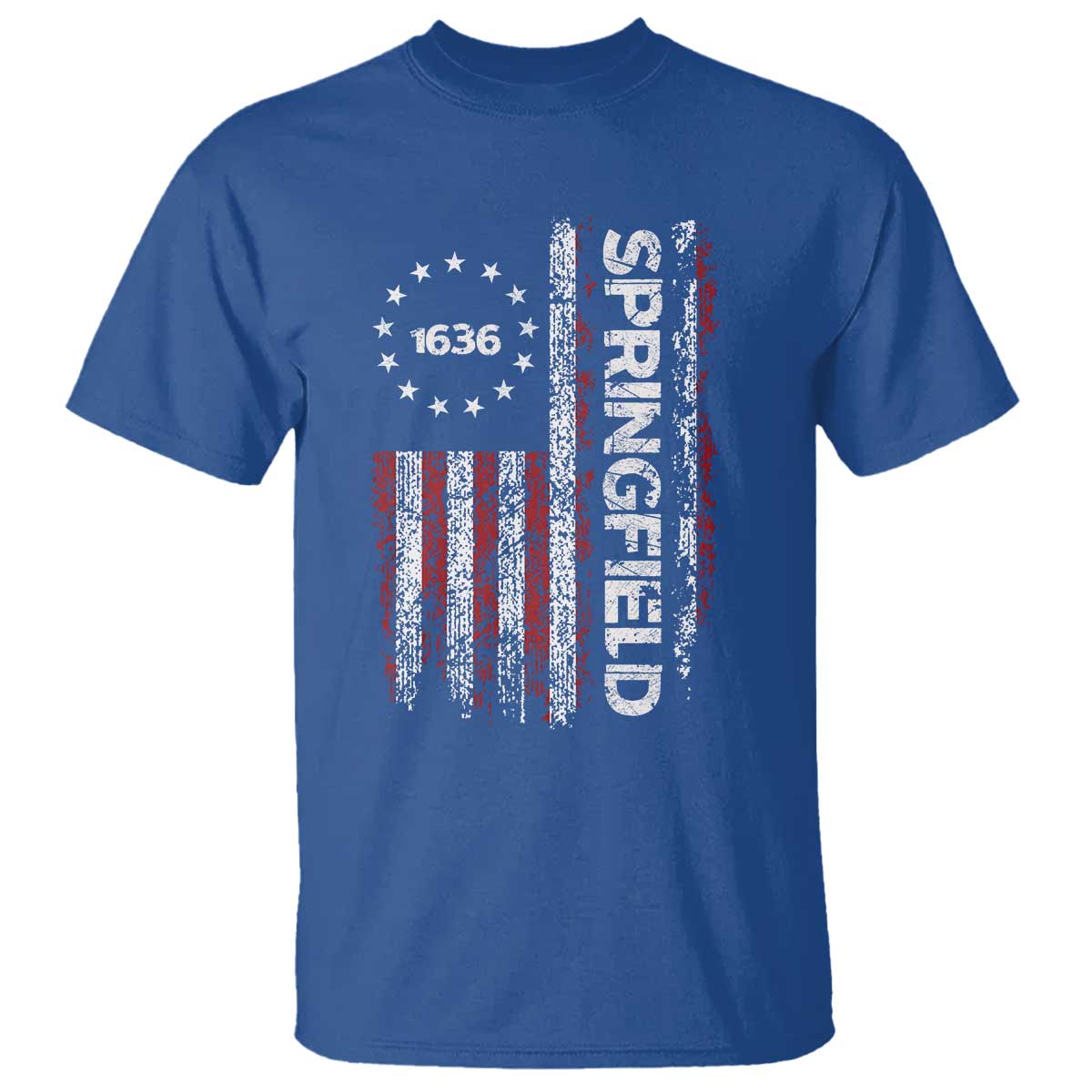 Springfield Massachusetts American Flag Established 1636 T Shirt