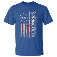 Springfield Massachusetts American Flag Established 1636 T Shirt