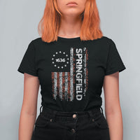 Springfield Massachusetts American Flag Established 1636 T Shirt For Women