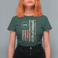 Springfield Massachusetts American Flag Established 1636 T Shirt For Women