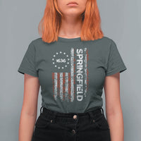 Springfield Massachusetts American Flag Established 1636 T Shirt For Women