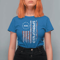 Springfield Massachusetts American Flag Established 1636 T Shirt For Women