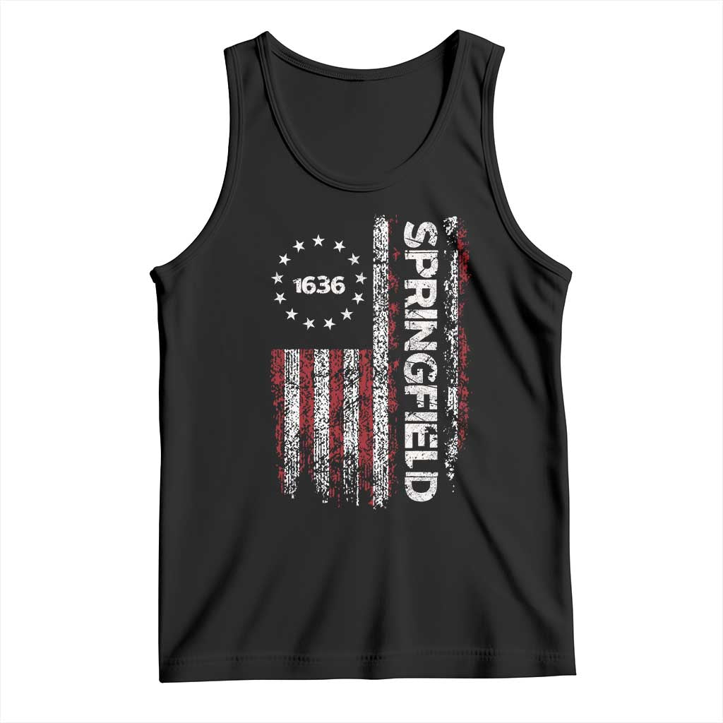 Springfield Massachusetts American Flag Established 1636 Tank Top