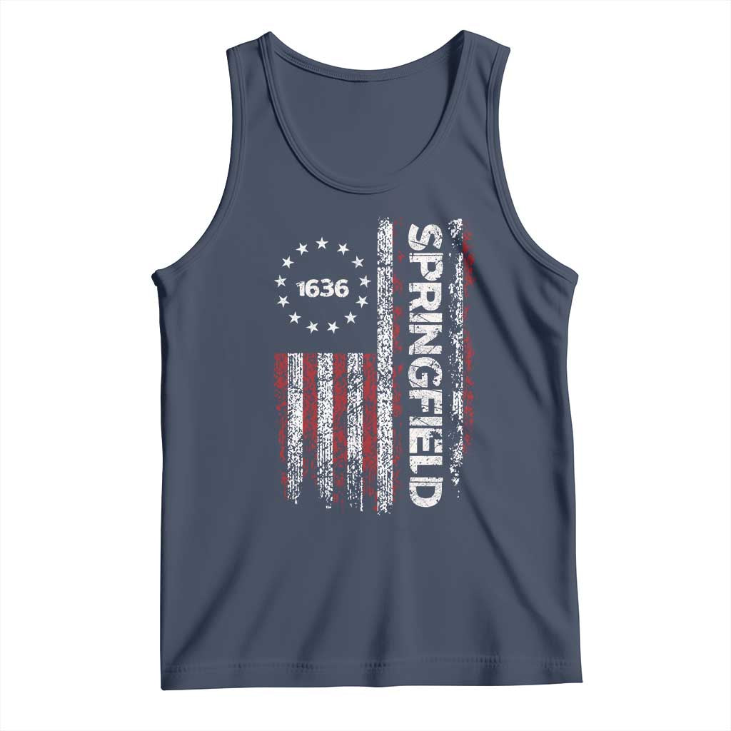 Springfield Massachusetts American Flag Established 1636 Tank Top