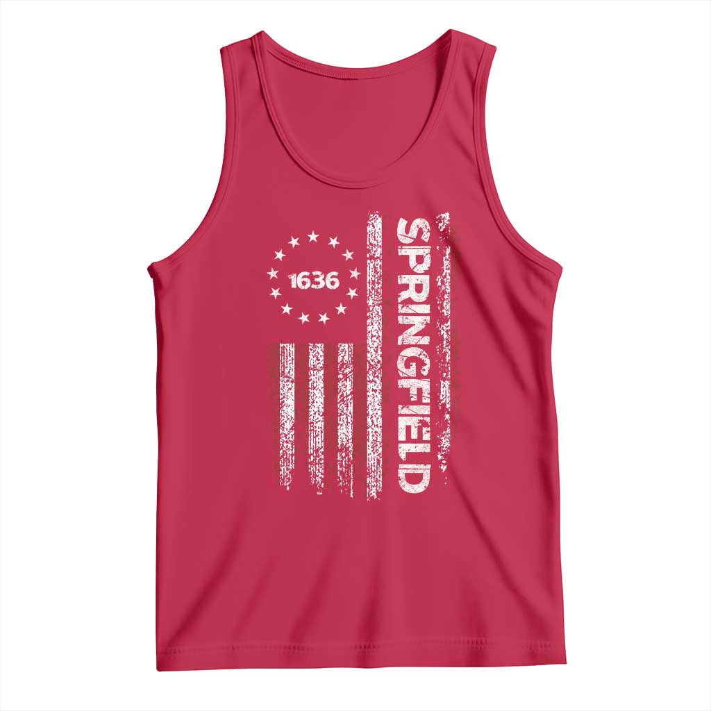 Springfield Massachusetts American Flag Established 1636 Tank Top