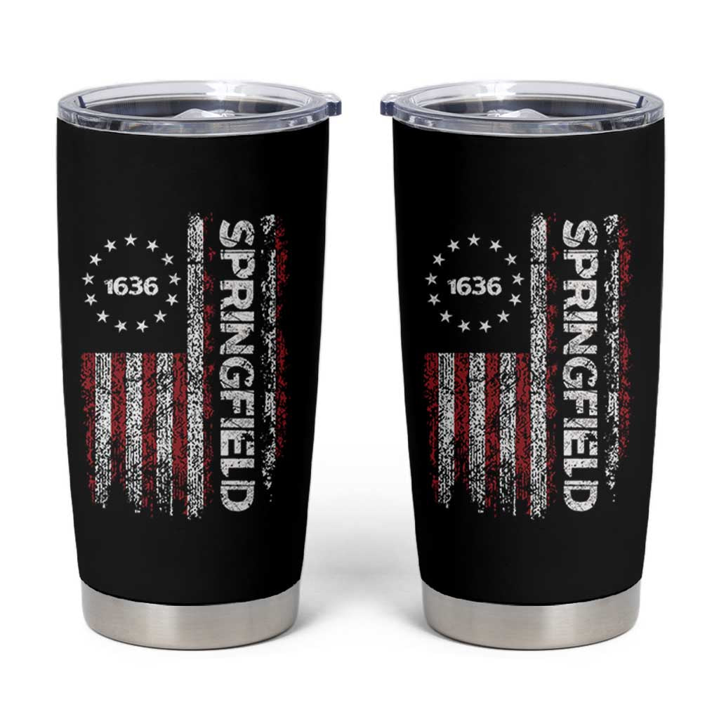 Springfield Massachusetts American Flag Established 1636 Tumbler Cup