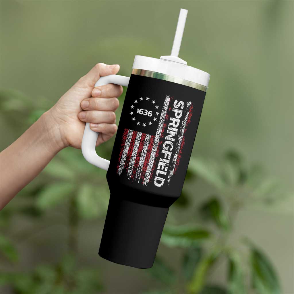 Springfield Massachusetts American Flag Established 1636 Tumbler With Handle