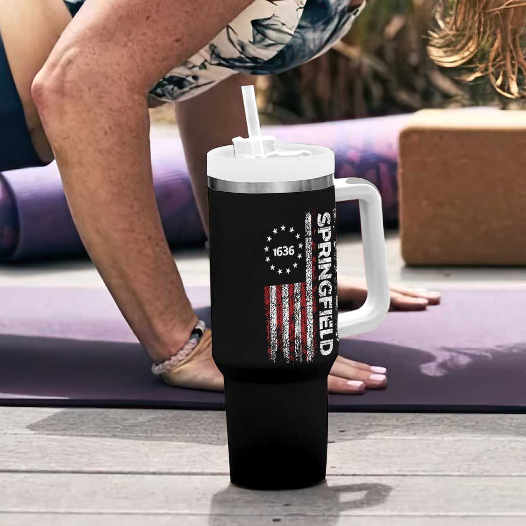 Springfield Massachusetts American Flag Established 1636 Tumbler With Handle