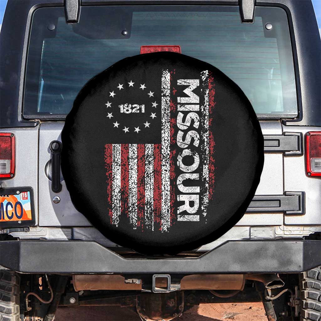 Missouri Missourian MO American Flag Established 1821 Spare Tire Cover