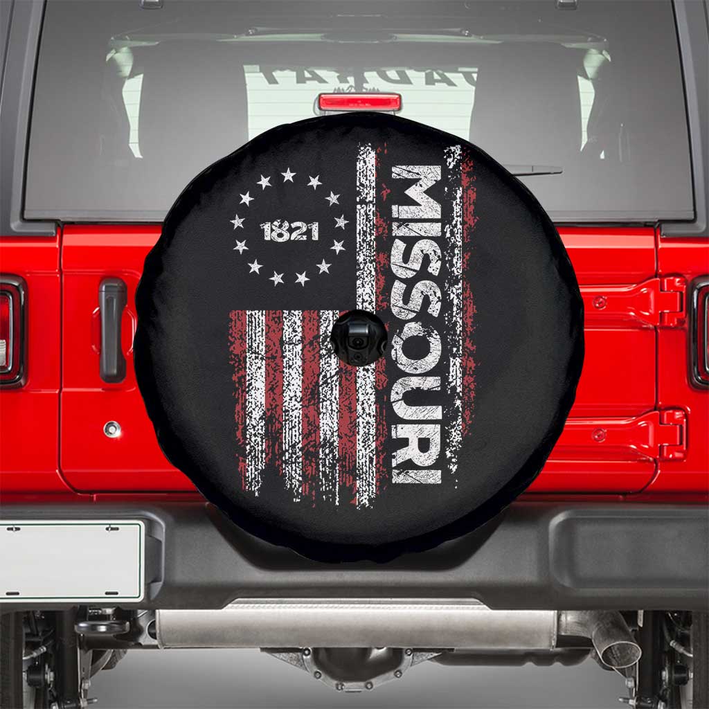 Missouri Missourian MO American Flag Established 1821 Spare Tire Cover