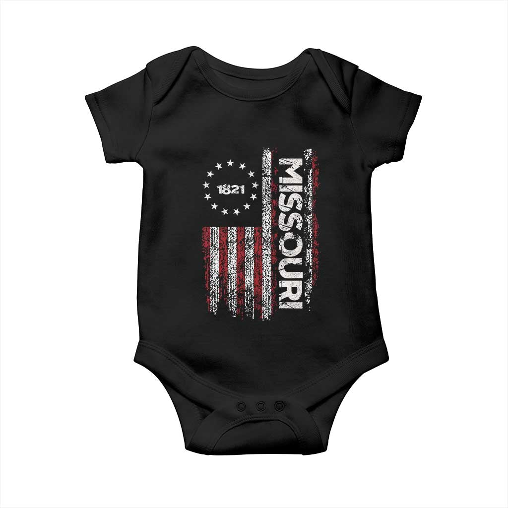 Missouri Missourian MO American Flag Established 1821 Baby Onesie