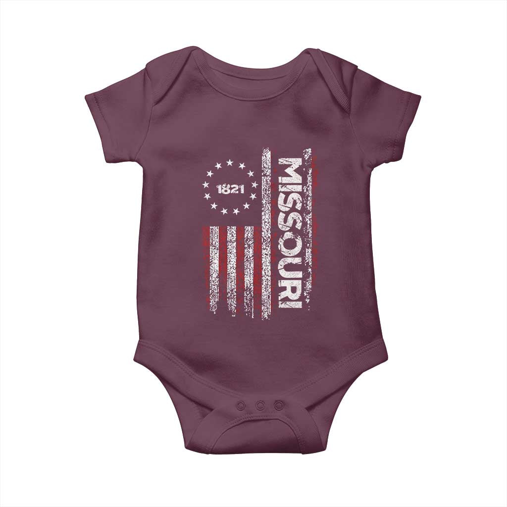 Missouri Missourian MO American Flag Established 1821 Baby Onesie
