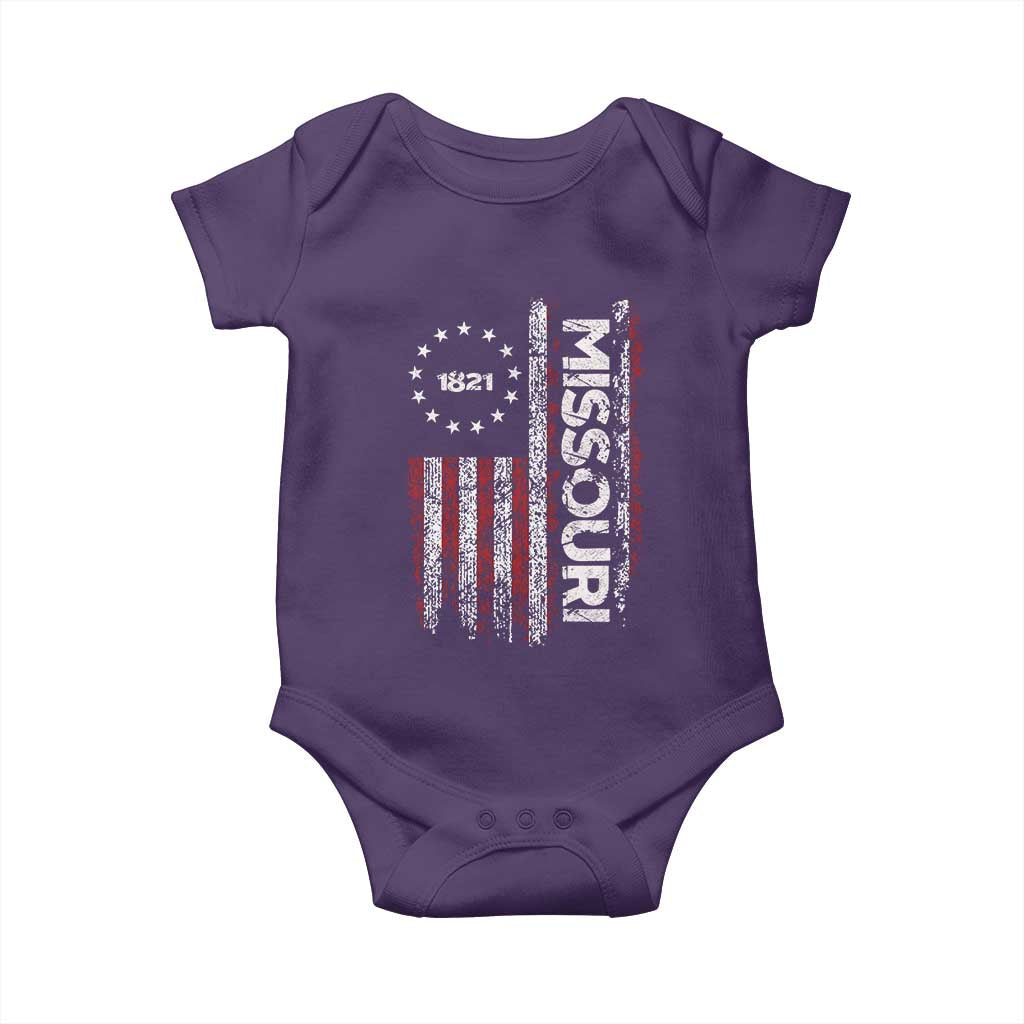 Missouri Missourian MO American Flag Established 1821 Baby Onesie