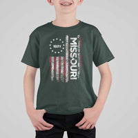 Missouri Missourian MO American Flag Established 1821 T Shirt For Kid