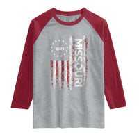 Missouri Missourian MO American Flag Established 1821 Raglan Shirt