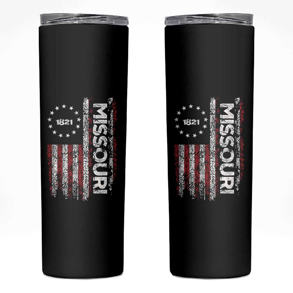 Missouri Missourian MO American Flag Established 1821 Skinny Tumbler
