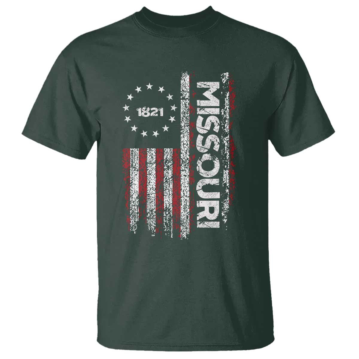 Missouri Missourian MO American Flag Established 1821 T Shirt
