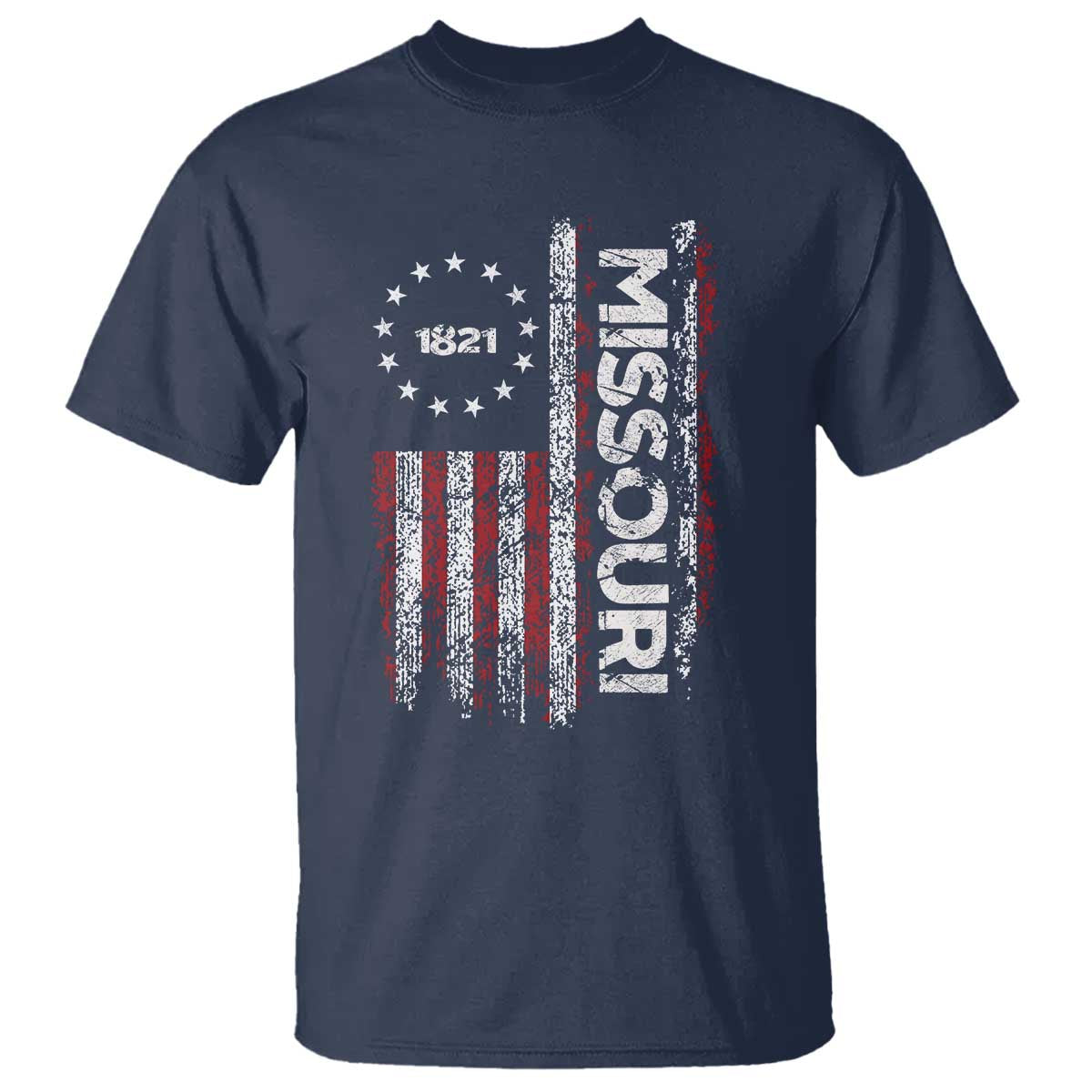 Missouri Missourian MO American Flag Established 1821 T Shirt