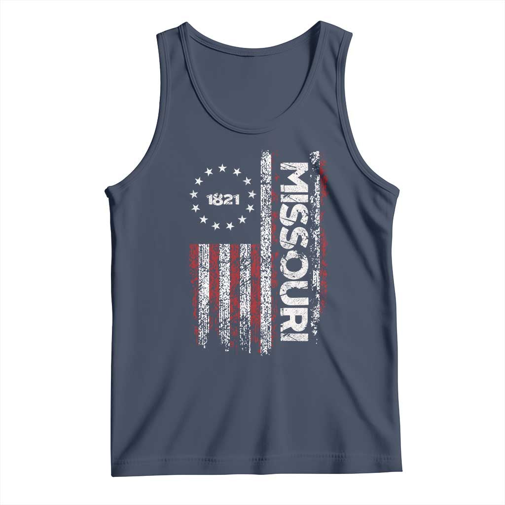 Missouri Missourian MO American Flag Established 1821 Tank Top
