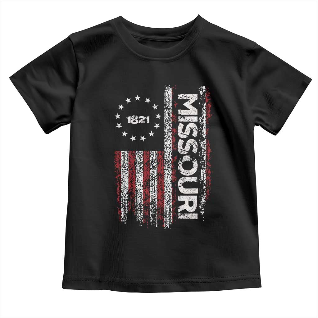 Missouri Missourian MO American Flag Established 1821 Toddler T Shirt