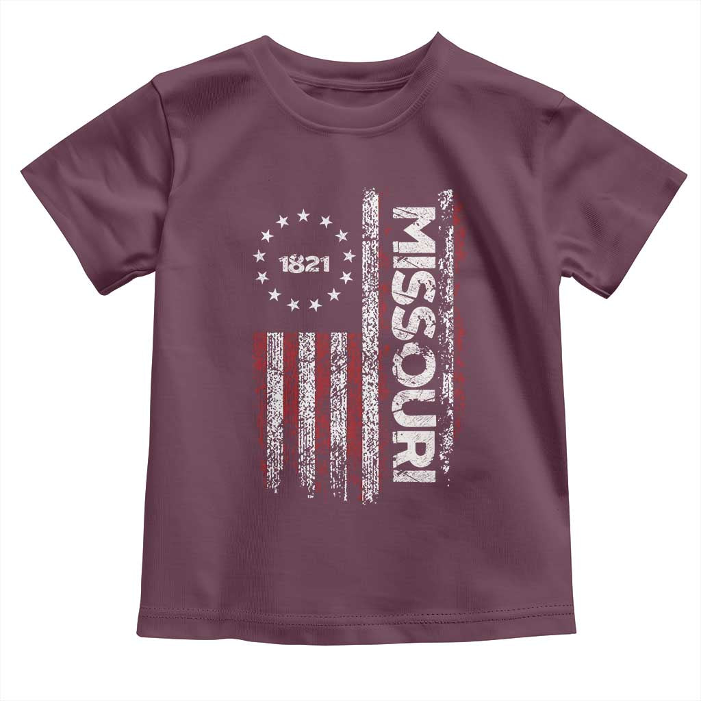 Missouri Missourian MO American Flag Established 1821 Toddler T Shirt
