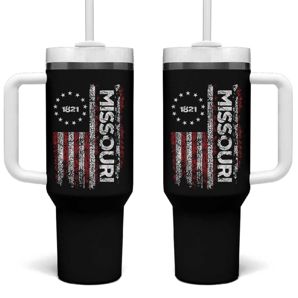 Missouri Missourian MO American Flag Established 1821 Tumbler With Handle