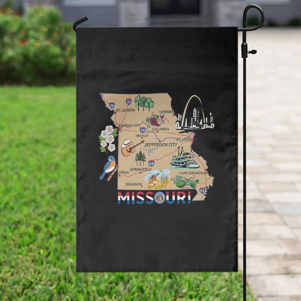 Missouri Map Landmarks Major Cities Roads Flag Garden Flag