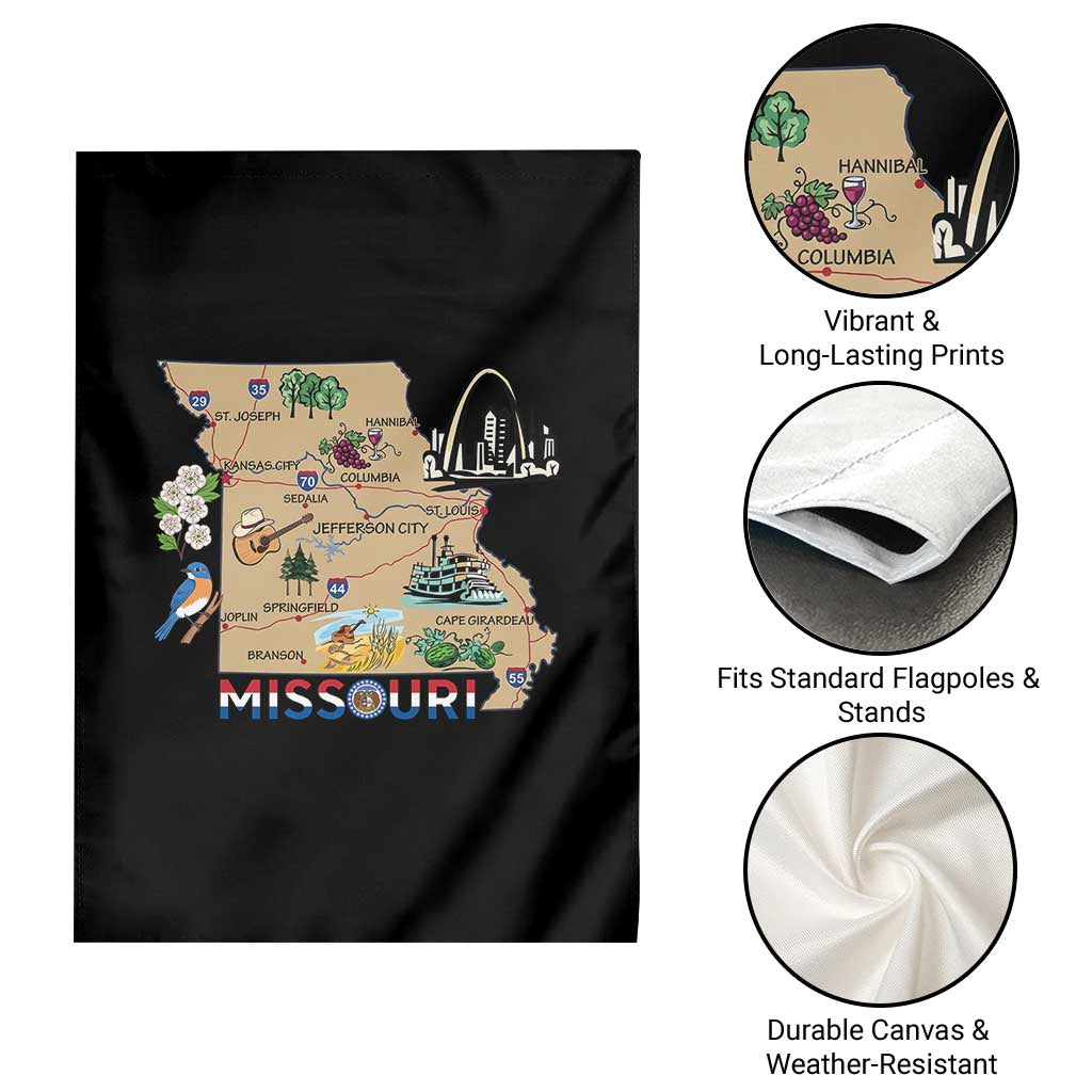 Missouri Map Landmarks Major Cities Roads Flag Garden Flag