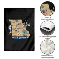 Missouri Map Landmarks Major Cities Roads Flag Garden Flag