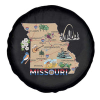 Missouri Map Landmarks Major Cities Roads Flag Spare Tire Cover