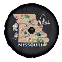 Missouri Map Landmarks Major Cities Roads Flag Spare Tire Cover