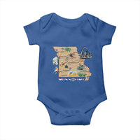 Missouri Map Landmarks Major Cities Roads Flag Baby Onesie