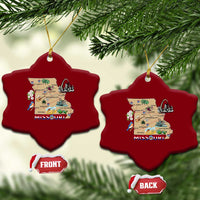 Missouri Map Landmarks Major Cities Roads Flag Ceramic Ornament