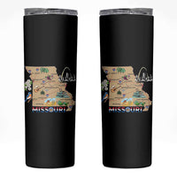 Missouri Map Landmarks Major Cities Roads Flag Skinny Tumbler