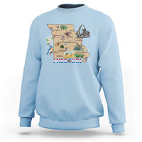 Missouri Map Landmarks Major Cities Roads Flag Sweatshirt